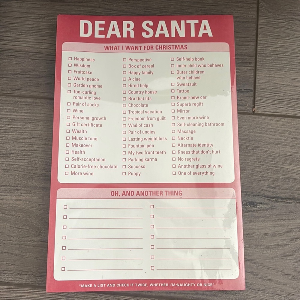 Dear Santa knock knock note pad